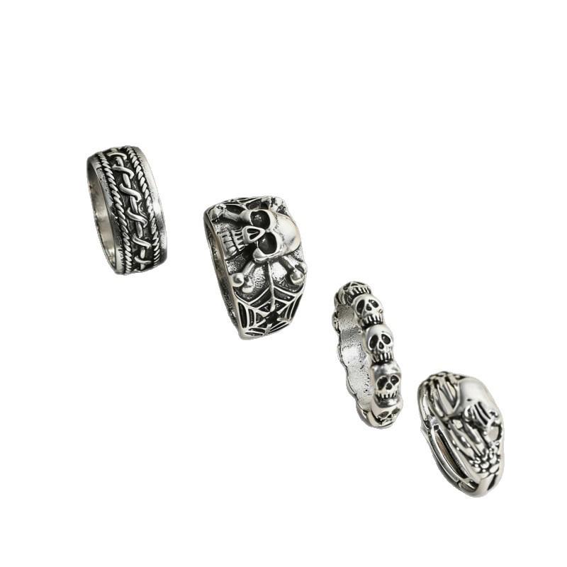 Ретро Панк Череп Сквозное Унисекс Кольцо-Шинка - Европейский и Американский Стиль