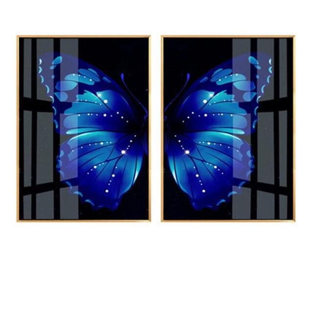 Яркий цвет крылья бабочки скандинавский скандинавский холст хлопок картина Золотая бабочка ретро комната декоративный настенный постер