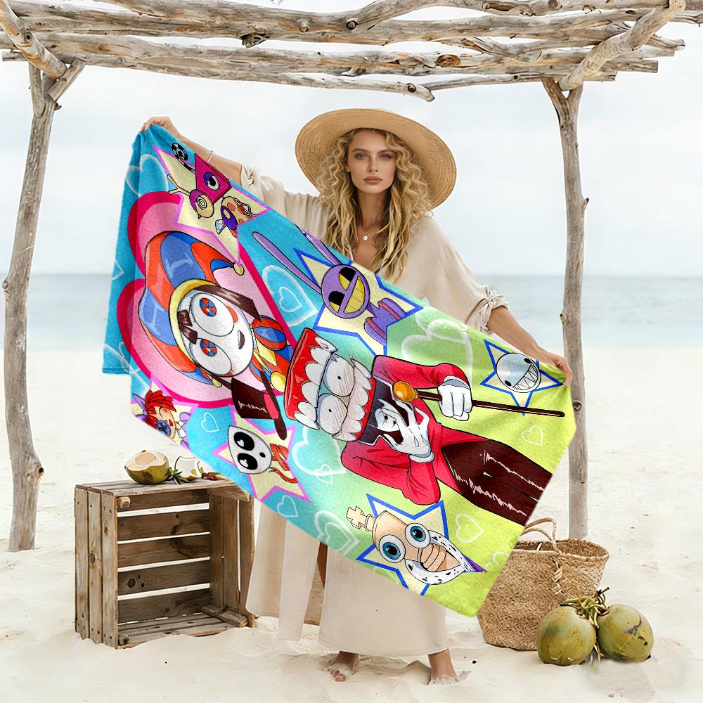 The Amazing Digital Circus Beach Towel Soft Durable Quick-Dry Comfortable Lightweight Perfect for Traveling Yoga Camping and Swimming