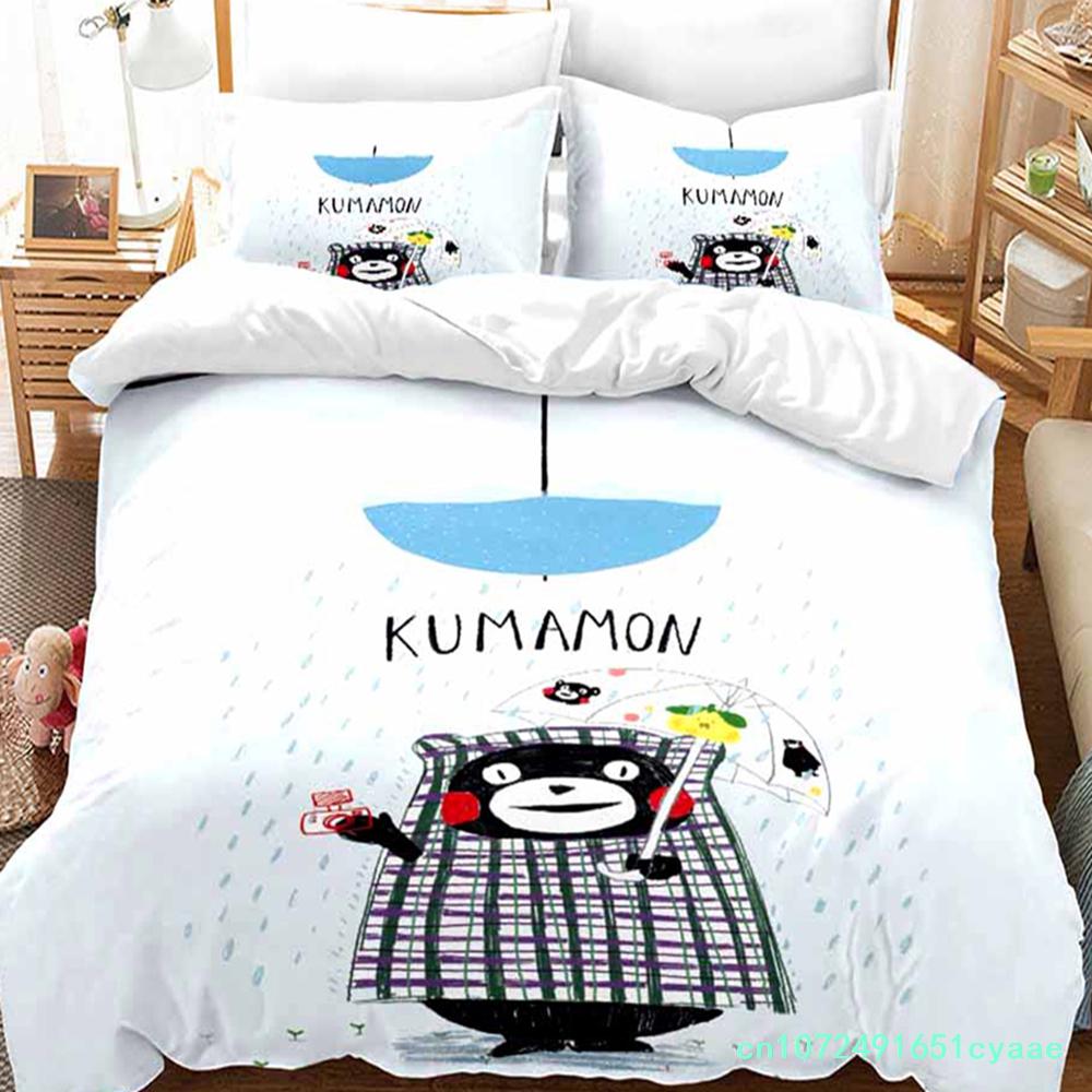 3D-принт Kawaii Cartoon Comics Kumamon Комплект постельного белья Double Twin King Пододеяльник Одеяло Наволочка Для мальчиков Девочек Взрослых Спальня