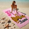 Custom Name Pilot Dog Flight Stylish Digital Printing Beach Towel Quick‑Drying Absorbent Blanket for Beach Pool Gym Travel