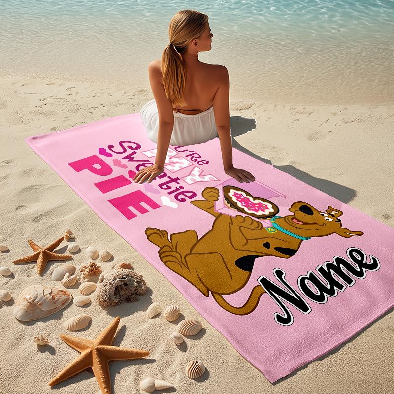 Custom Name Pilot Dog Flight Stylish Digital Printing Beach Towel Quick‑Drying Absorbent Blanket for Beach Pool Gym Travel