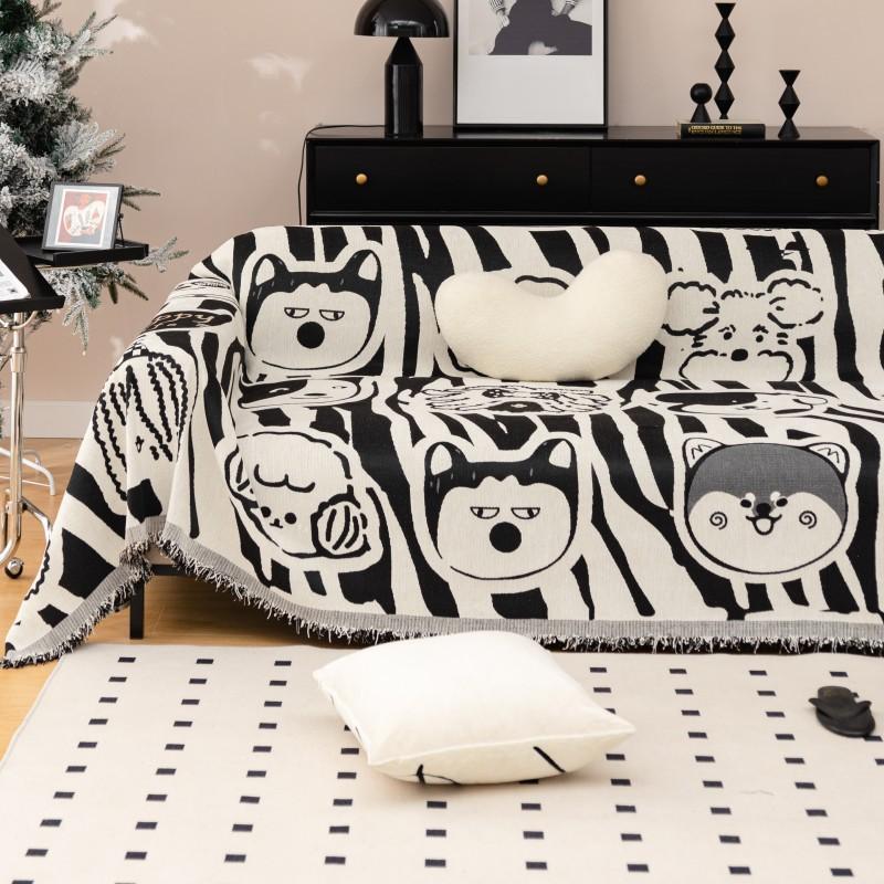 Вязаные одеяла с кисточками в клетку, мягкий гобелен в богемном стиле, ворсовое одеяло с геометрическим узором, винтажный декор для дома, чехол для дивана