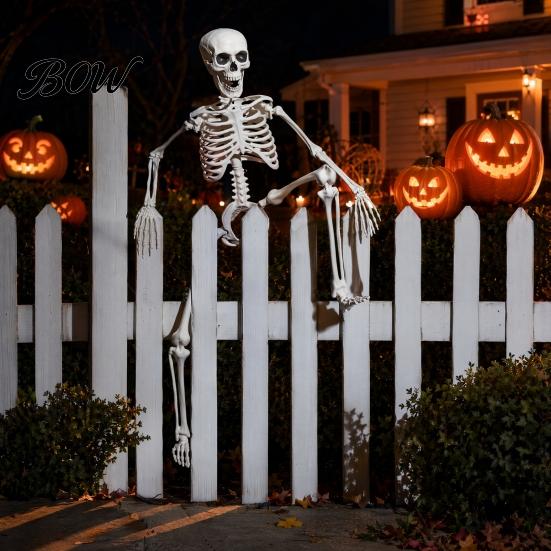 Halloween Skeleton Toy 3ft Life Size Skeleton, Full Body Posable Plastic Prop, Realistic Decoration Human Bones Model for Yard Patio Lawn Garden