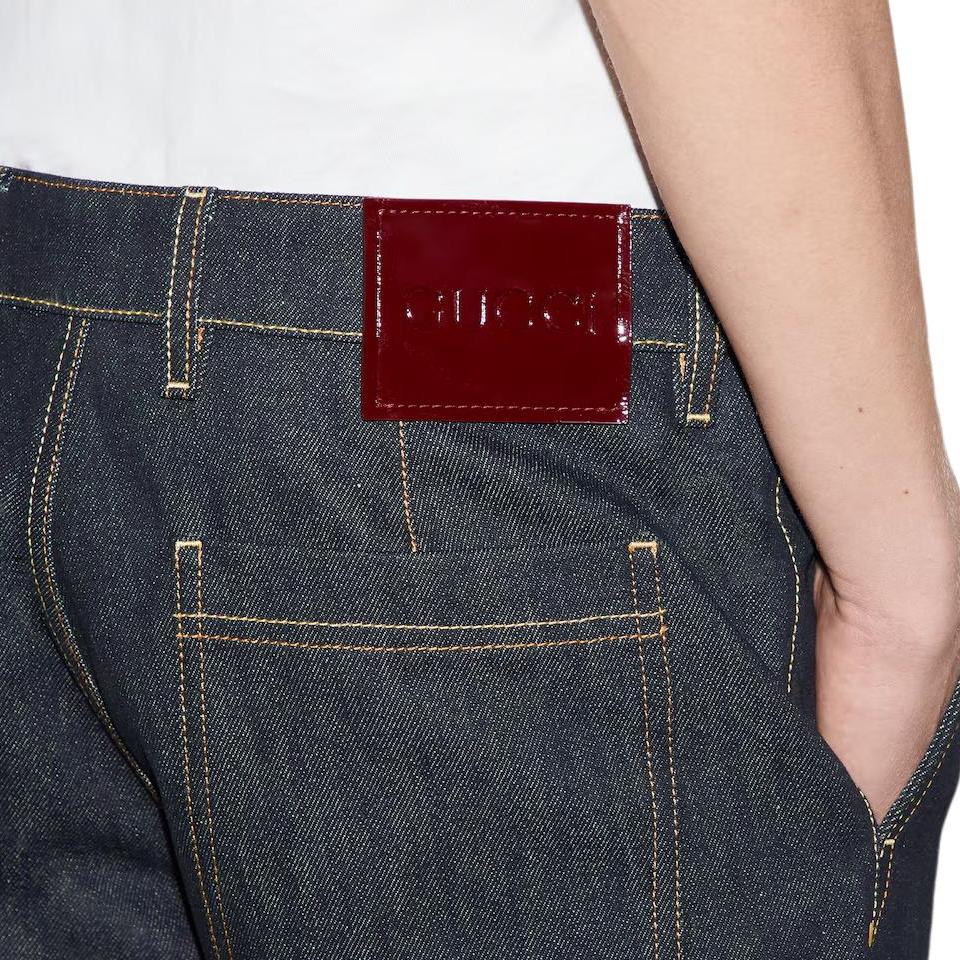 GUCCI Jeans Men's Dark Blue Moderate Straight Fit Pants 788789-XDCY9-4100