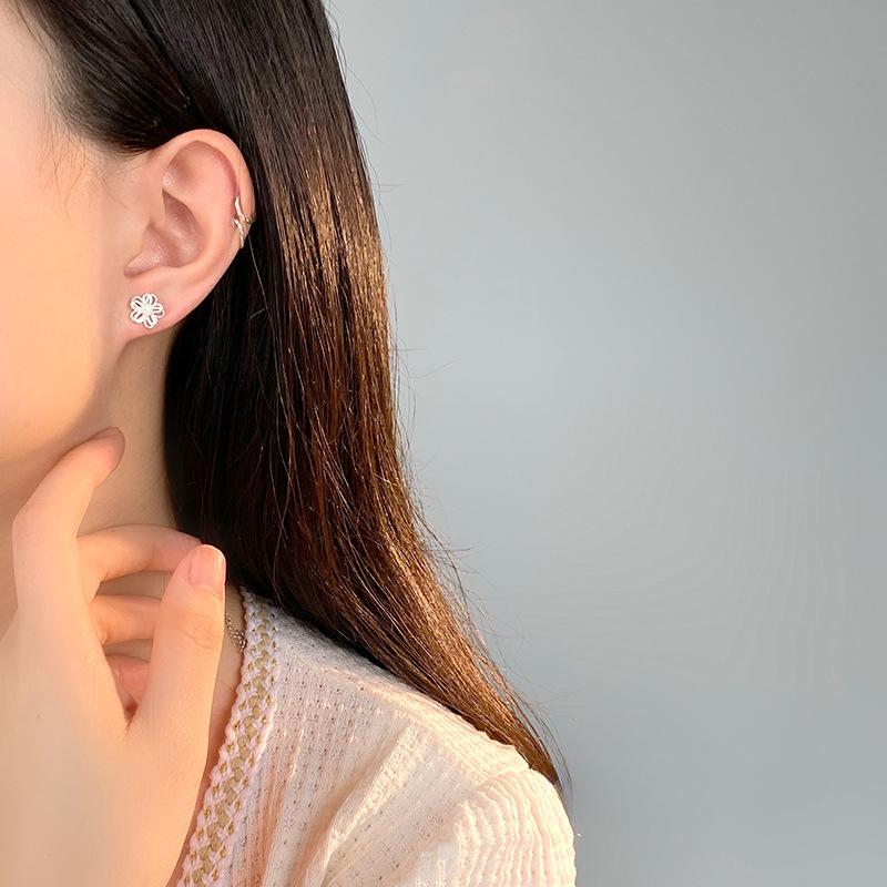 Серьги-полые цветы для женщин, модные и персонализированные кружевные цветочные серьги-косточки высокого класса