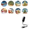Светодиодный USB проектор с узорами- Регулируемая ночная лампа Санта-Клаус, Снеговик, Елка для Рождественских украшений