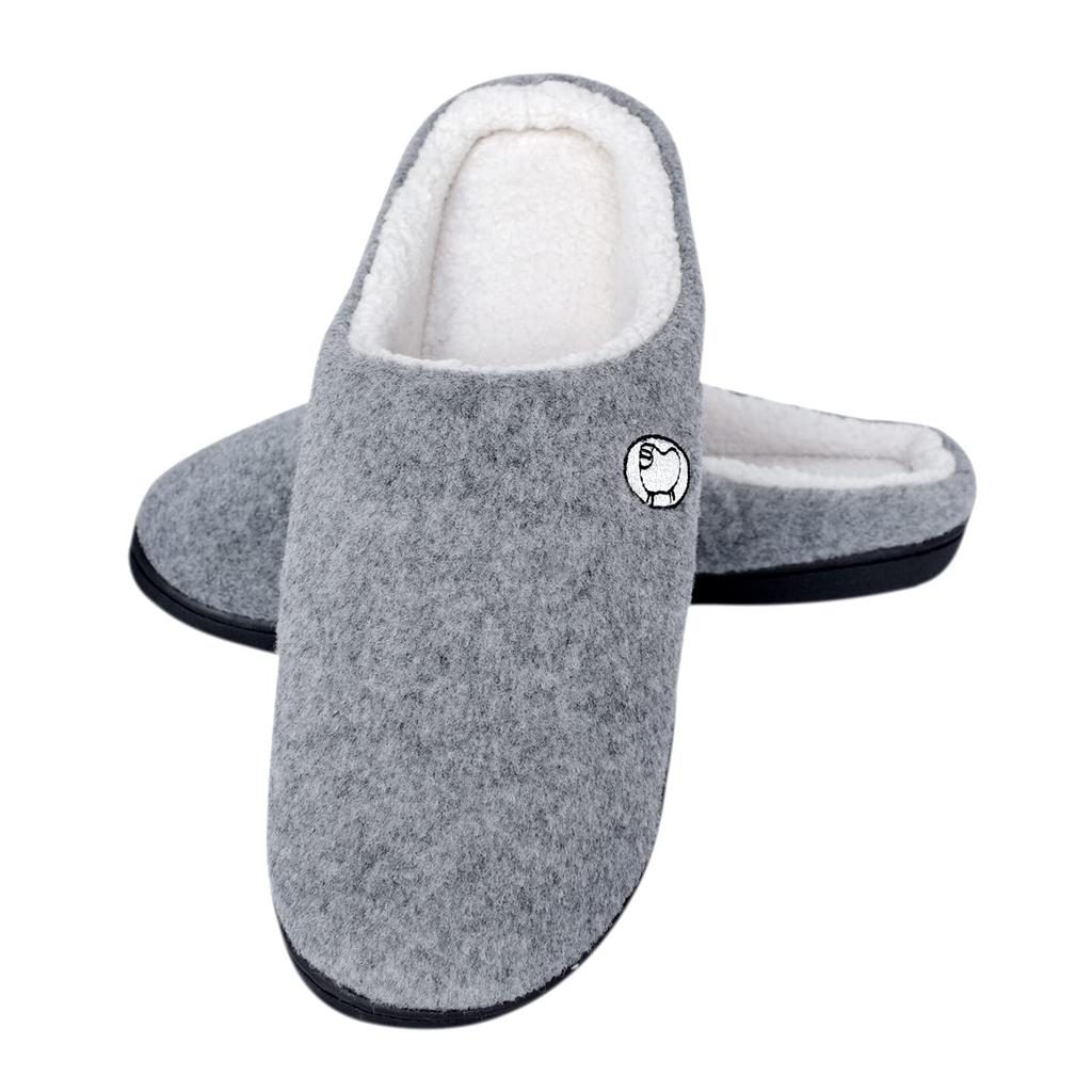 Euyqs Комнатные тапочки с эффектом памяти, гостевые, стильного размера, нескользящие, моющиеся, из пены, обувь, унисекс, зимние, (Серый, 27.0 см)