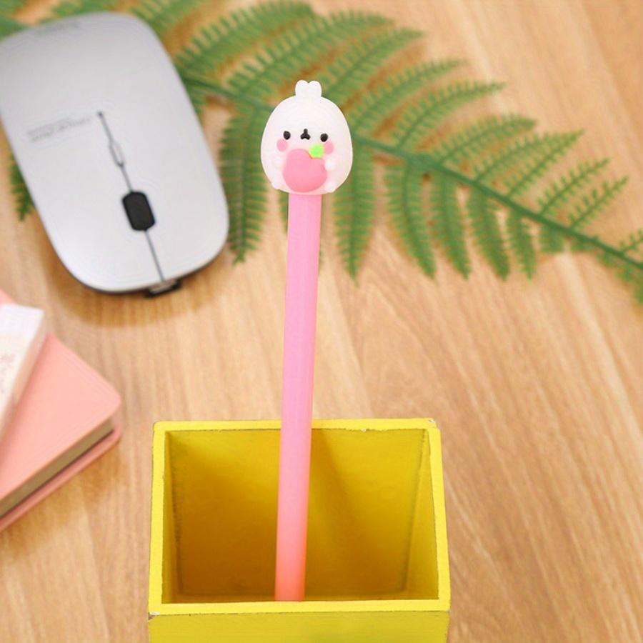 School Season 10pcs 0.5mm Cartoon Rabbit Hugging Fruit Gel Pen Creative Stationery Cute Water-based Pen Office Supplies Signature Pen