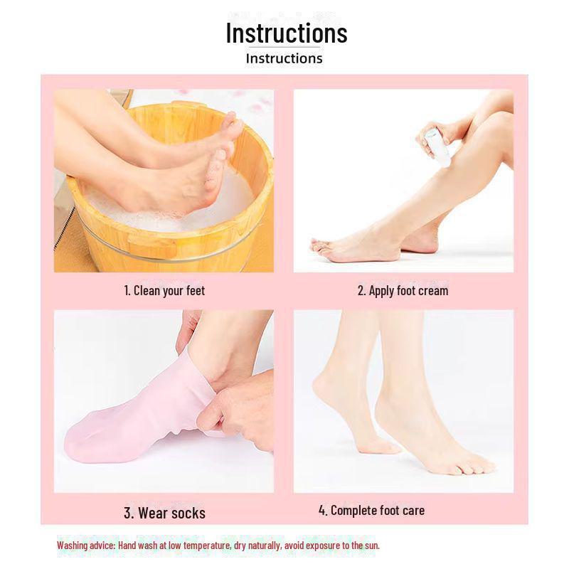 Silicone Moisturizing Foot Mask Socks - Prevent Cracking & Dryness, Softening & Protective Foot Cover.