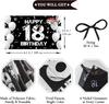 18th Birthday Decoration for Men Women, Fabric Happy 18th Birthday Backdrop Banner Black White, 18 Year Old Birthday Par