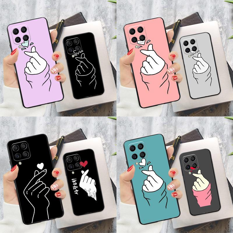 Корейский чехол с жестом 'сердце пальцами' для Samsung Galaxy M32 M31 M12 M52 M13 M33 M53 M11 M51 M15 M55 M14 M34 M54 M20 M30s