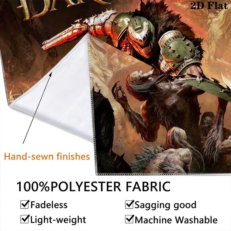 DOOM The Dark Ages Wall Tapestry Aesthetic Wall Hanging Printed Fabric Blanket Decorative Tapestries for Bedroom Living Room Home Decor