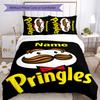 3pcs Custom Name Pringles Bedding Set Duvet Cover Closure Includes 1 Duvet Cover & 2 Pillowcases for All Seasons Bedroom Decor