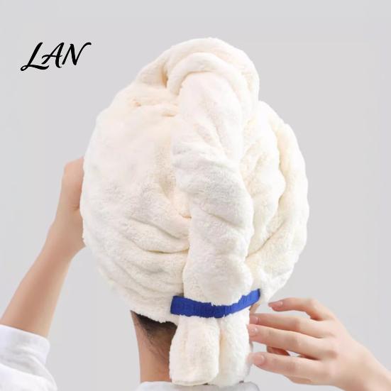 Fast Drying Hair Wrap Coral Fleece Towel Wrap, Super Absorbent Cap for Curly Long Large Hair, Thickened Anti Frizz Quick Dry Turban Women Reusable