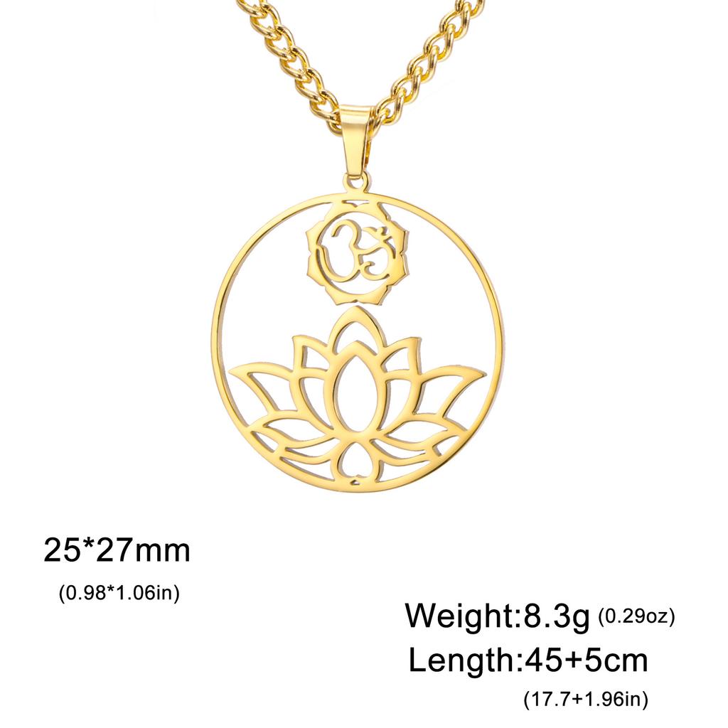 Подвеска-ожерелье Lotus OM Yoga из титановой стали Женская бижутерия Шарм-ожерелье