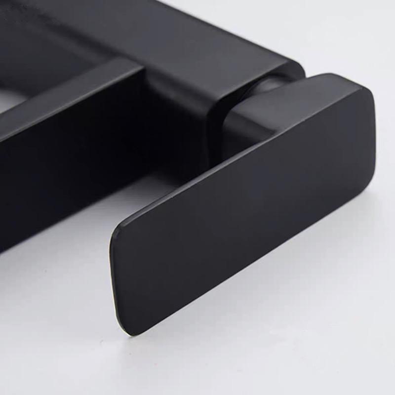 Смеситель для ванной комнаты, смеситель для горячей и холодной воды, смесители для раковины, монтируемые на бортике, черный квадратный смеситель для раковины и ванны