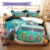 Trash Truck Pattern Bedding,Quilt Set Quilt Cover Pillowcase Home Birthday Gift(1 * duvet cover + 2 * pillowcase, without core)