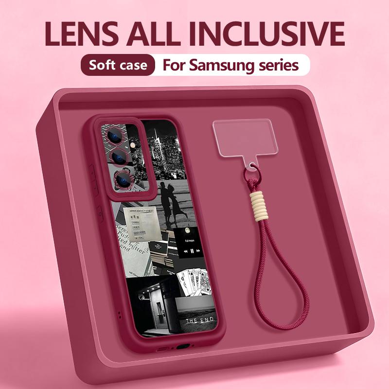 Ремешок на запястье Чехол для телефона Для Samsung Galaxy S26 S24 S25 Ultra S23 S25 FE A57 A17 A56 A16 A55 A54 A15 A25 Чехол с узорной вставкой