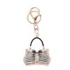 Bow bag pendant, sparkling diamond studded keychain, fashionable, handbag pendant, European and American style