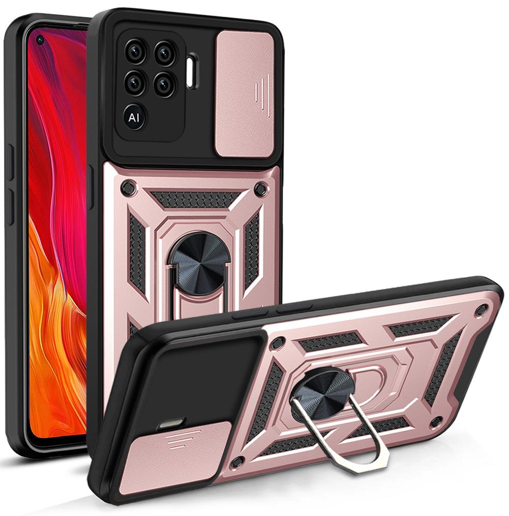 Чехол для OPPO Reno5 Lite 5F Чехол для Oppo A94 4G F19 Pro Чехол для телефона с магнитным кольцом-держателем Бронированный чехол для телефона Чехол с защитой камеры на выдвижной защелке