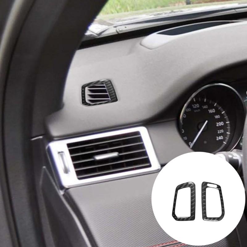 Car Air Conditioning Vent Armrest Cup Holder Stop Panel For Land Rover Discovery Sport 2015- Carbon Fiber Sticker