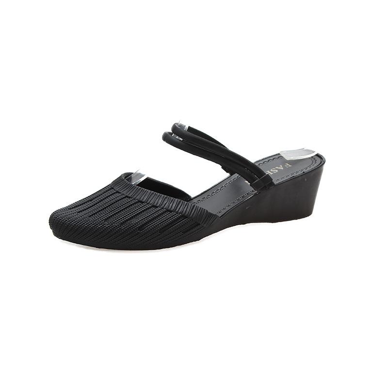 2025 новые весенние и летние туфли с острым носком, женская верхняя одежда, сумка-головка, танкетка, неглубокий носок, повседневные туфли, модные женские туфли с ремешком