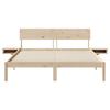 Brown Bed Frame with Headboard 160 x 200 cm Solid Pine Wood