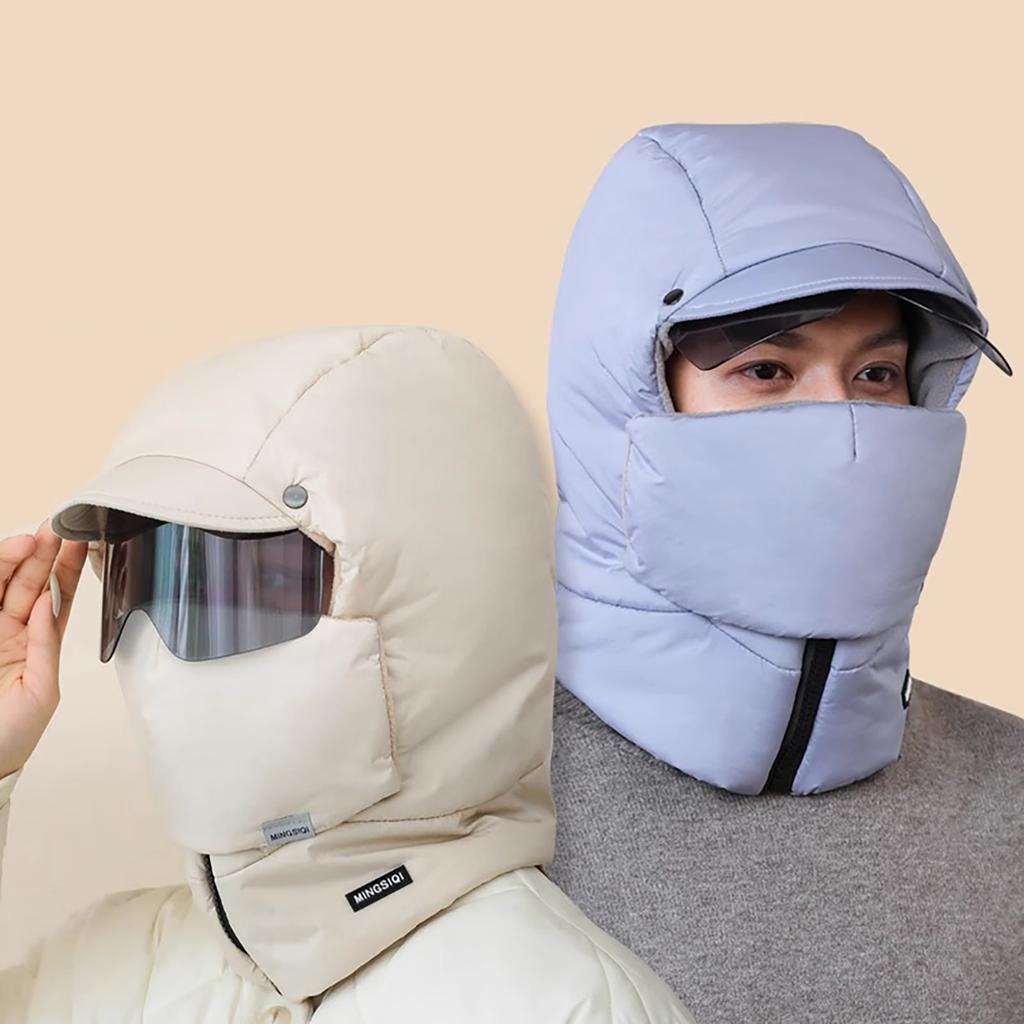 Unisex Ski Mask Windproof Full Face Covers Ski Hat With Goggles Cycling Headgears For Skiing Snowboarding Motorcycling