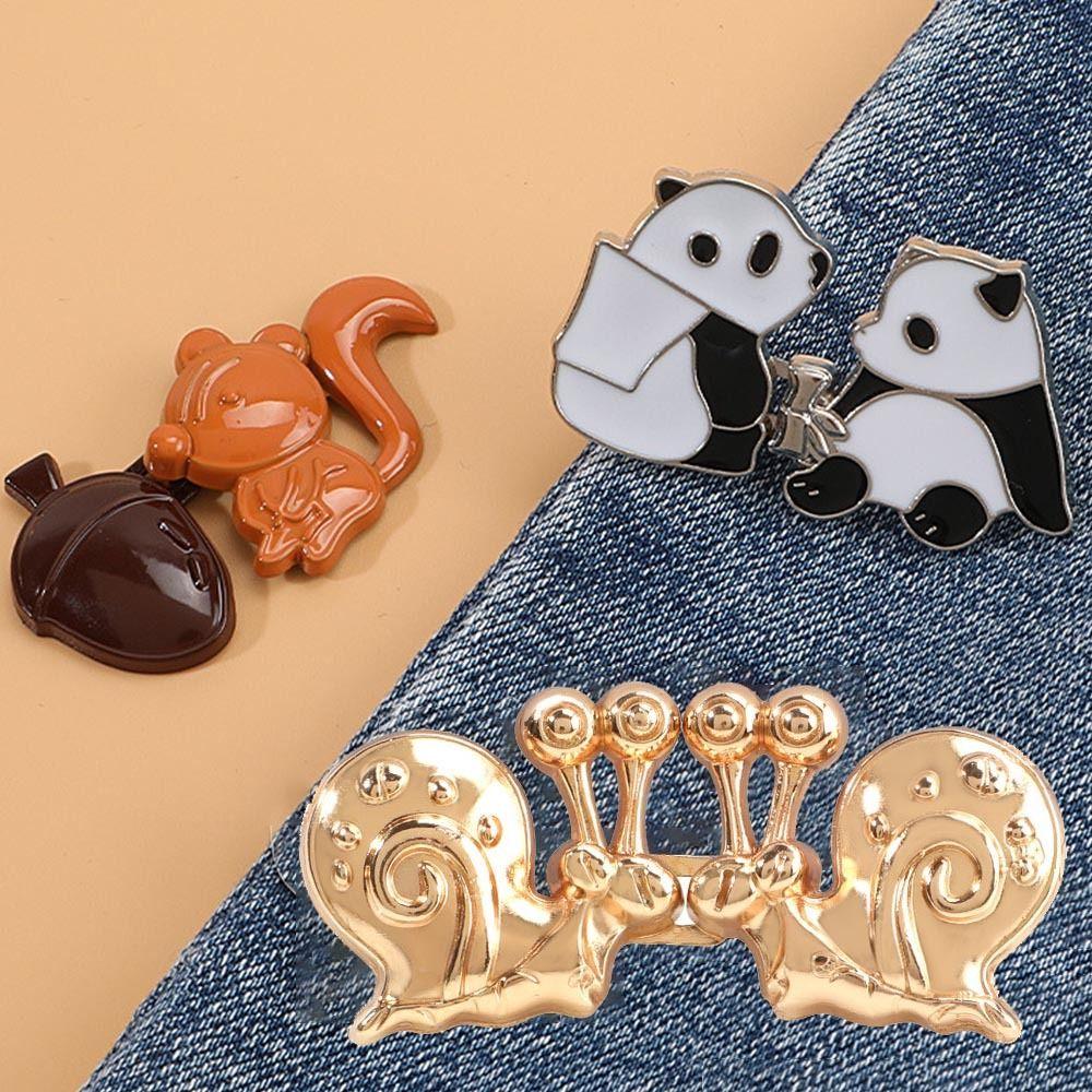 Cartoon Animals Jeans Buttons Replacement Pants Pins Portable No-Sewing Metal Button