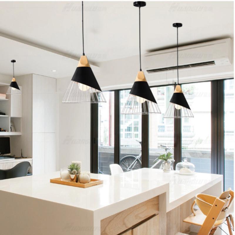 Wooden Iron Chandelier Pendant Light for Living Room Lighting Fixtures Bedroom LED Lamps Restaurant Coffee Shop Home Decoration