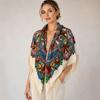 Floral Print Square Scarf 130x130 cm Ethnic Style Scarf Fashion andana Head Wraps  Travel