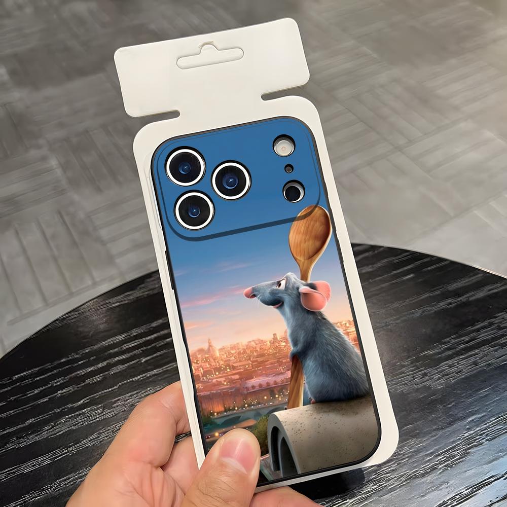 R-Remy R-Ratatouille Чехол для телефона Для iPhone 17 Air 16 E Pro Max 15 14 13 Mini 12 Pro 11 Max Plus Черный Мягкий корпус