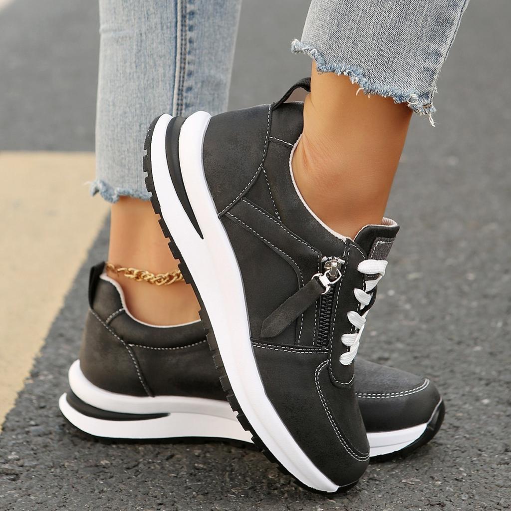 Women's Sports and Leisure Shoes European and American Fashion Wedge Heel Platform Casual Sports Women's Single Shoes