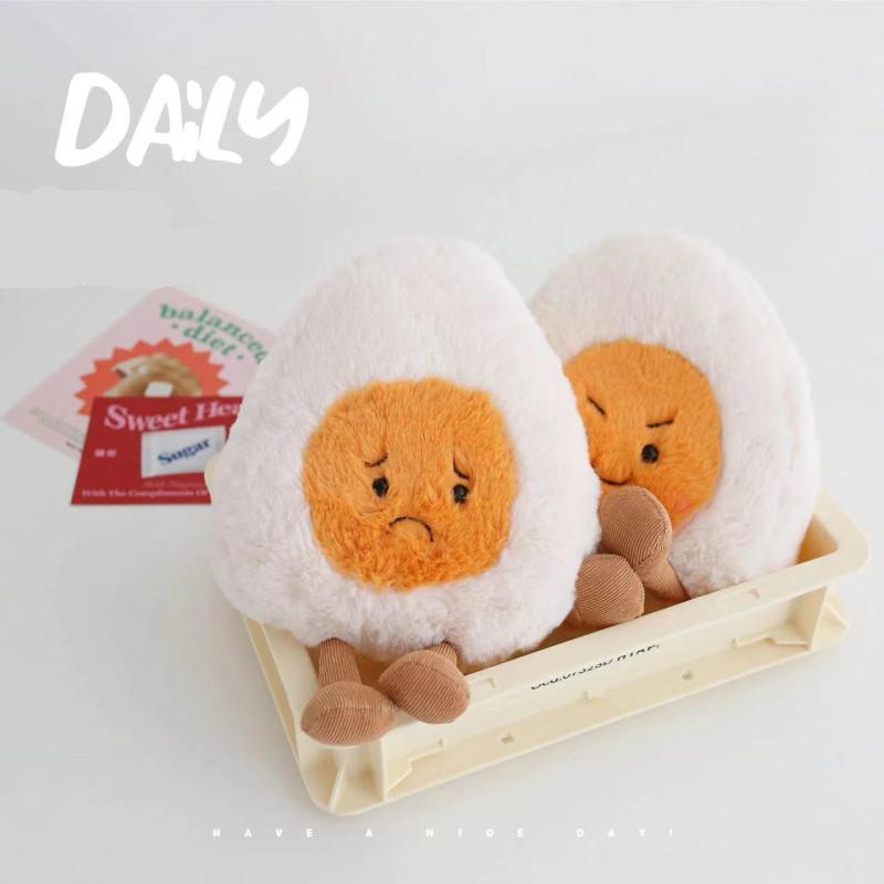 Adorable Boiled Egg Stuffed Toy With Expressive Faces 30cm Tall