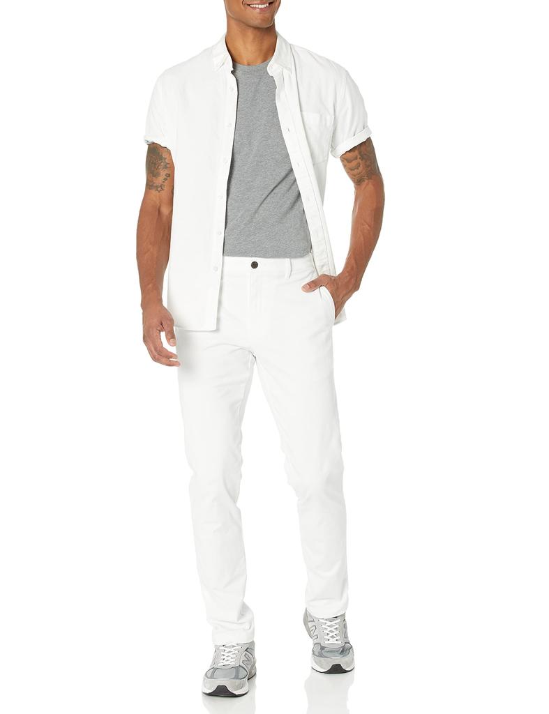 Washed Comfort Skinny Fit Stretch Chino Pants Size W36 L32 [Amazon Essentials] (Formerly Goodthreads) Men's White, /