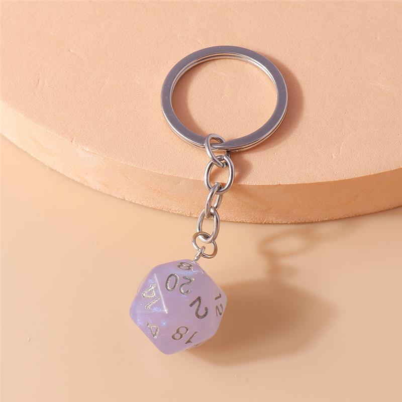Cute Keychains Resin Colorful Dice Charms Keyrings Souvenir Gift for Women Men Car Key Handbag Pendants Key Chains DIY Accessory
