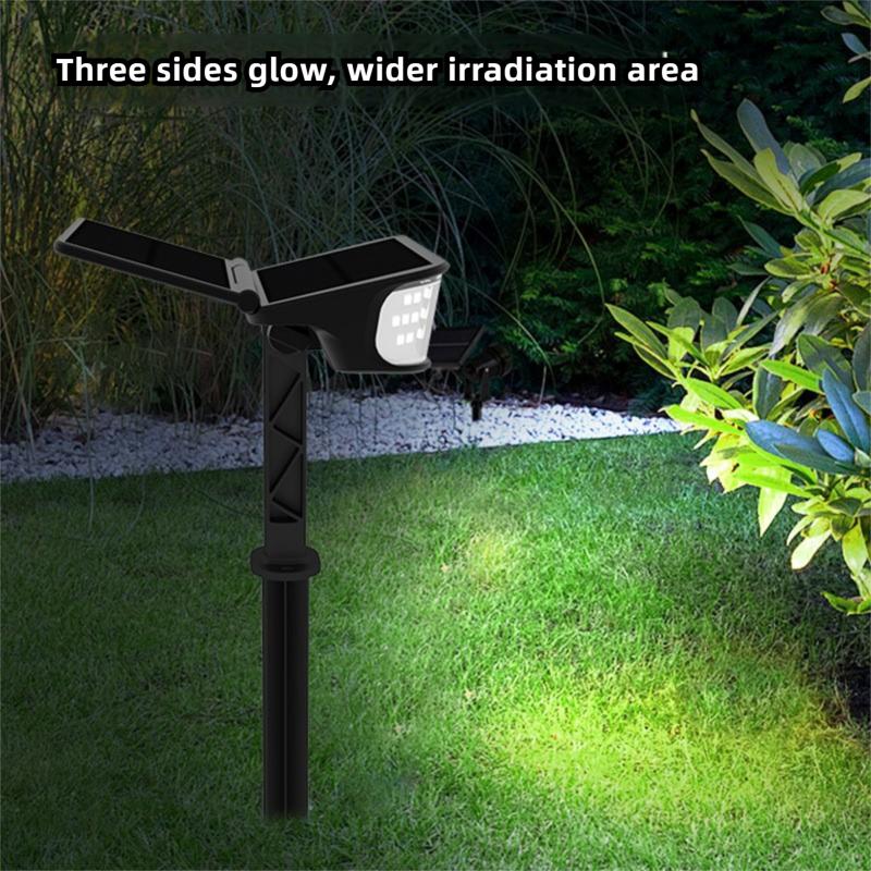 1-2PCS Solar Landscape Spotlights Garden 65LED Solar Pathway Light Outdoor Dual Solar Panels Wall Lamp Waterproof Porch Garage