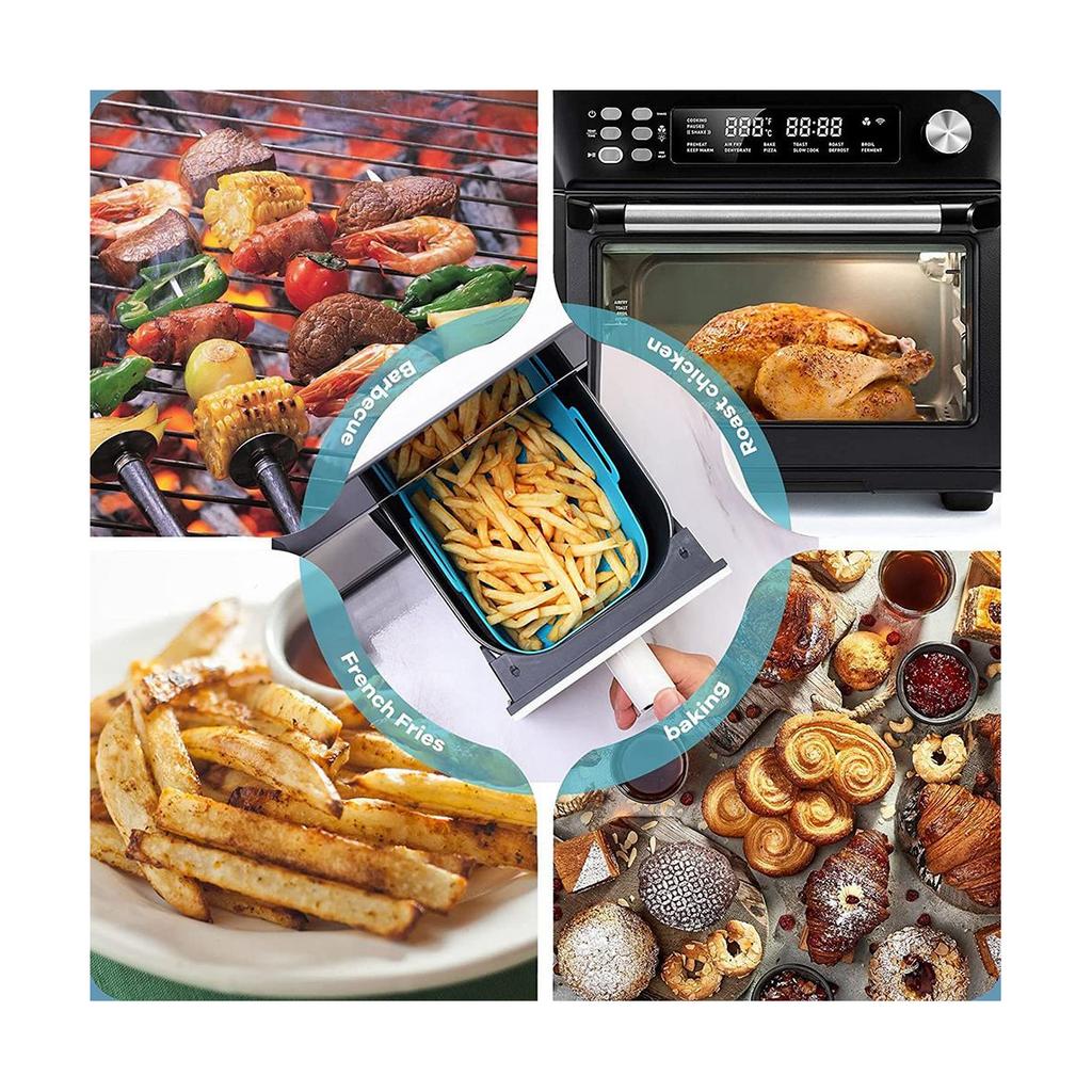 Силиконовые вкладыши для аэрофритюрницы Ninja Air Fryer Dual, многоразовые, для аксессуаров Ninja Air Fryer, Черный