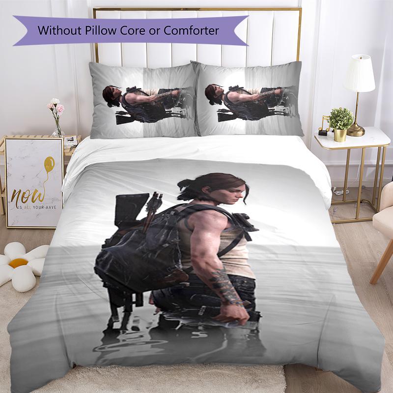 The Lost Of Us 3pcs Bedding Set Duvet Cover Closure Includes 1 Duvet Cover & 2 Pillowcases for All Seasons Bedroom Home Dorm Decor