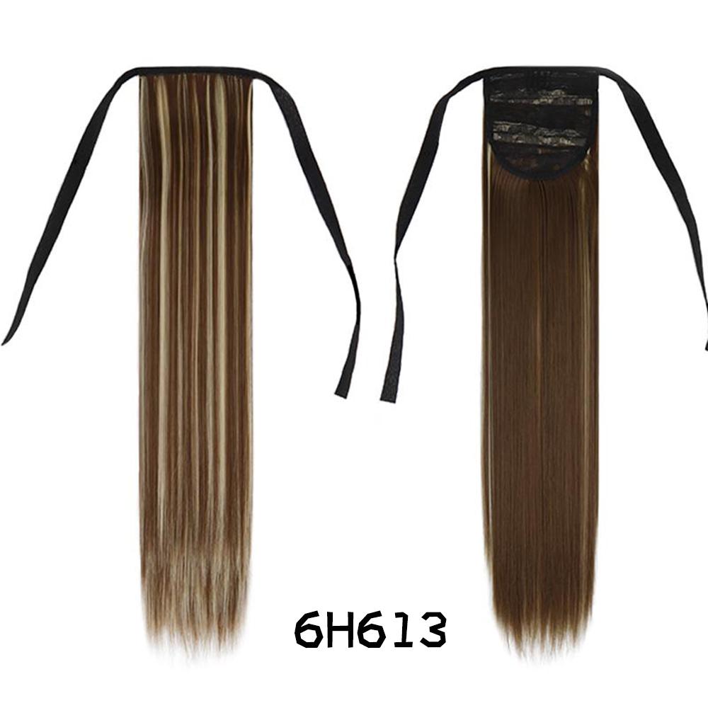 Женский хвост из прямых длинных синтетических волос шелковистой структуры для придания объема прическе