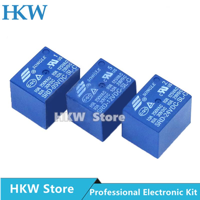 10 шт. Реле 12В 5-контактное SRD-12VDC-SL-C 10А 250В AC Реле Реле 5