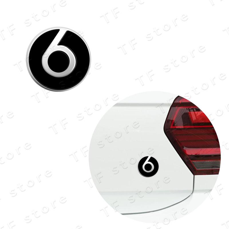 3D Metal Middle B-Pillar Trim Panel Beats Magic Sound Emblem Car Rear Bumper Trunk Side Badge Sticker For Golf Polo Jetta Passat