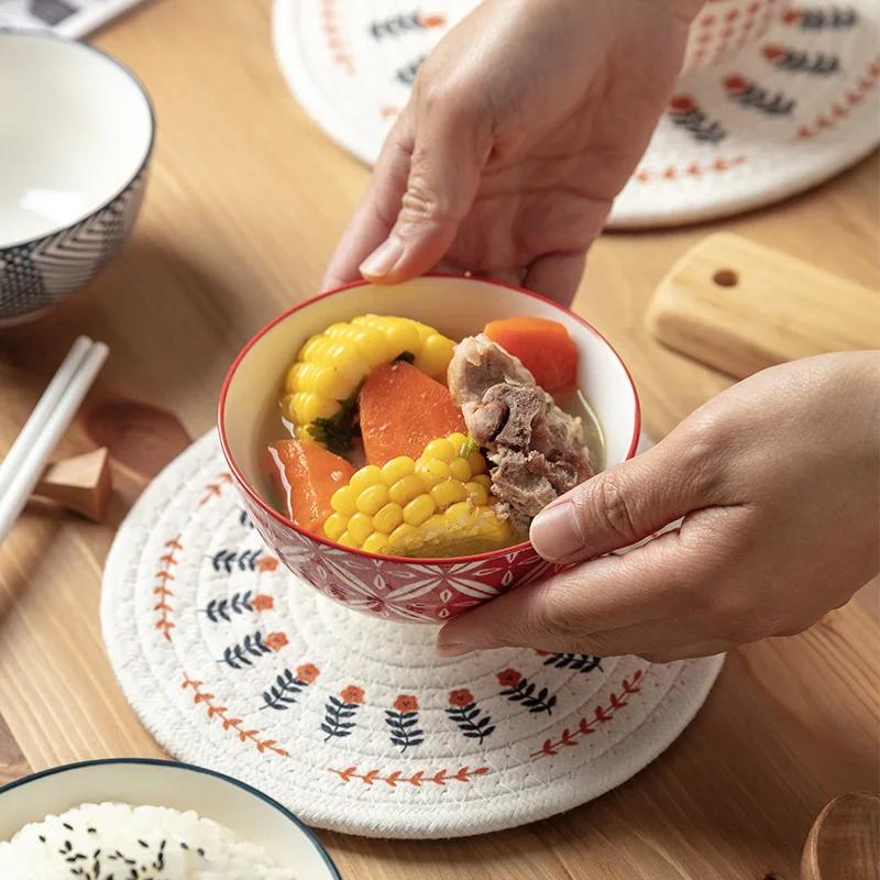 Японская посуда миска креативная керамическая суп рис фрукты бытовой набор кухонная посуда