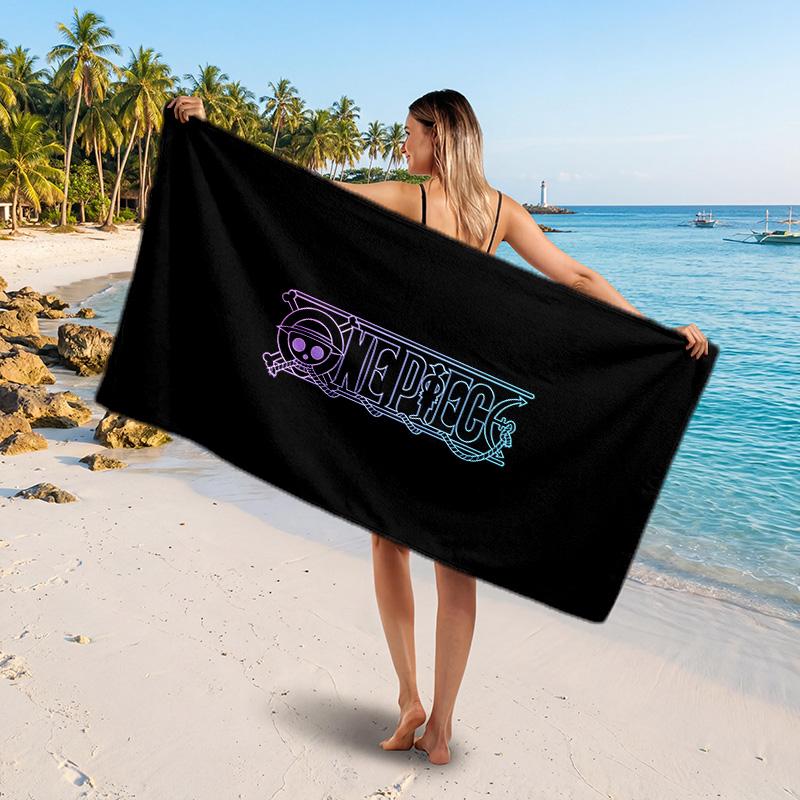 One Piece Printed Swim Towel, Portable Water Absorbent Towel for Beach Camping Daily Bathroom Use