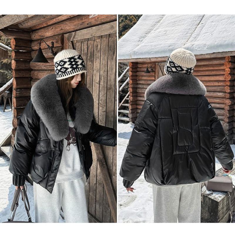 Шикарная зимняя женская куртка в корейском стиле, с воротником из искусственного меха, приталенного силуэта, теплая, с подкладкой, модная верхняя одежда