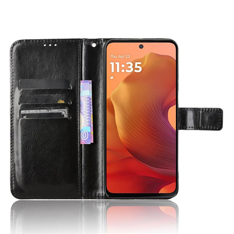 Suitable for Motorola G15/G17 Power phone case MOTO G05/E15 4G crazy horse pattern leather flip cover