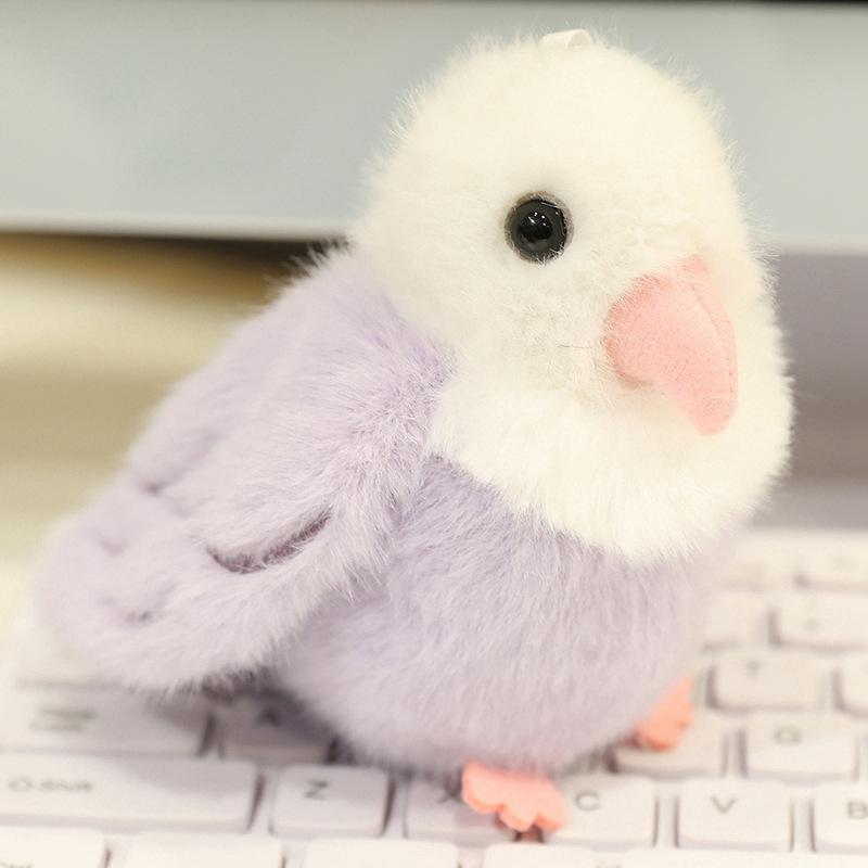 Милый плюшевый кулон в виде имитации попугая для детей и девочек, брелок-кольцо с защелкой в виде птицы для сумки, кукла, интерактивный реквизит