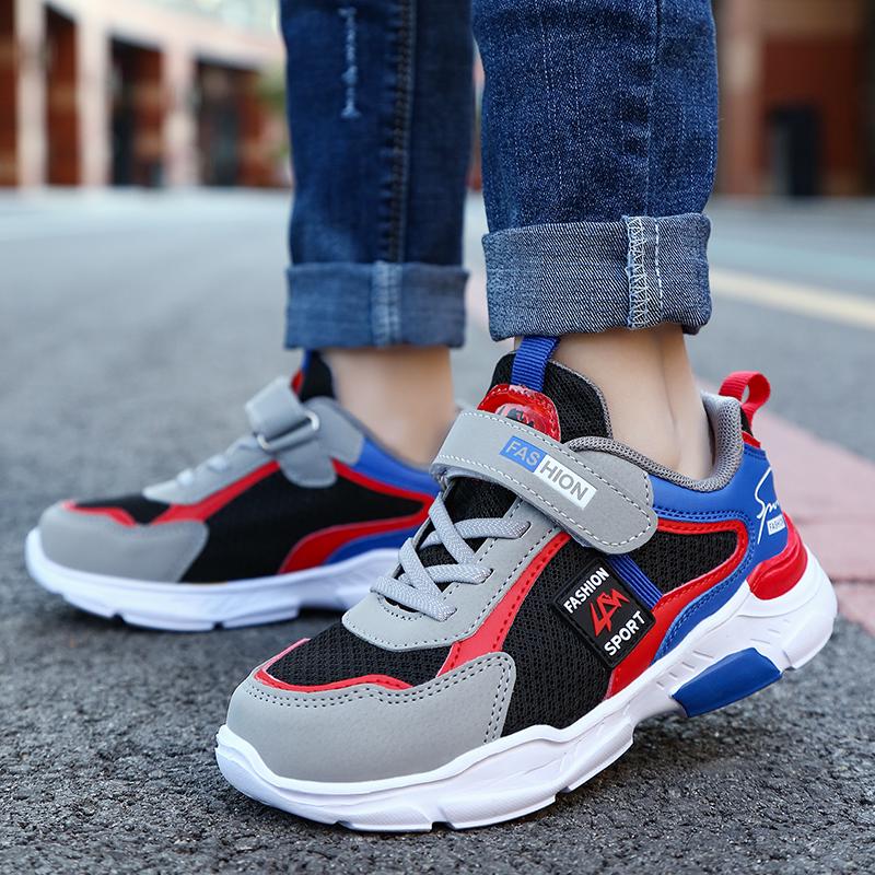 Детская спортивная обувь, модные сетчатые дышащие повседневные кроссовки для мальчиков, легкие кроссовки, удобная резиновая обувь