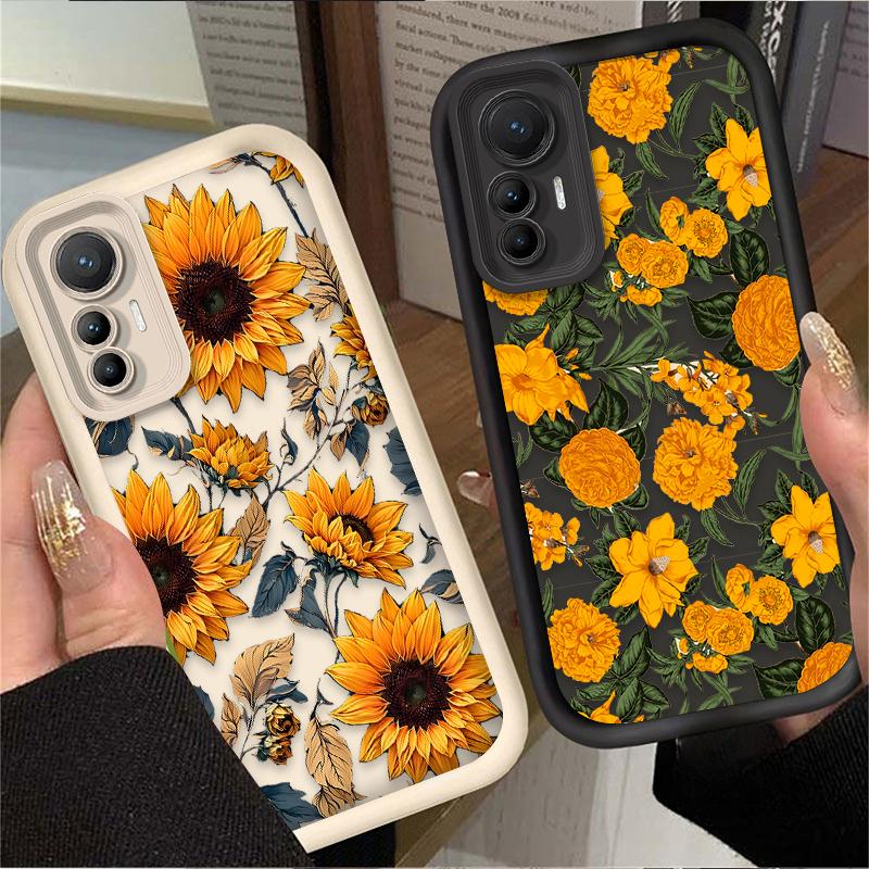 Красивый чехол с подсолнухами для Xiaomi Poco F7 F6 F5 F4 F3 M5s C65 C75 C71 X7 X6 X5 X4 GT X3 NFC M7 M6 Pro 4G 5G Мягкая задняя крышка